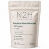 N2H Creatina Monohidratada 100% Pura, 600g, 5 g por Porción,