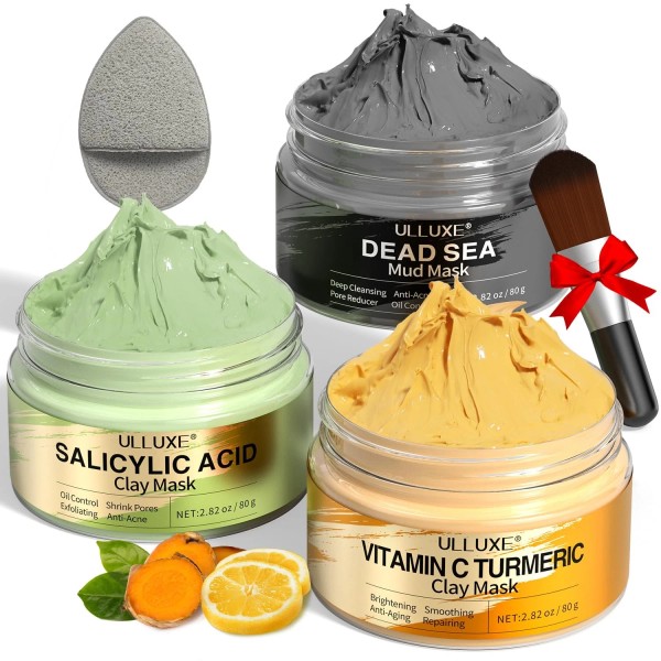 ulluxe Facial Clay Mask Set - Vitamin C Face with