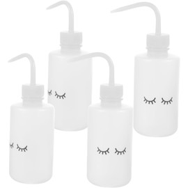 Botellas de Lavado para Pestañas de 250ml, Plástico Blanco, Paquete de 4 Piezas, Control de Volumen de Agua y Diseño Ligero para Limpieza y Riego en Interiores