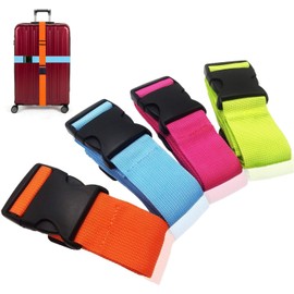 4 correas para equipaje cinturón para maleta de alta resistencia con hebilla ajustable, hace que el equipaje de viaje sea fácil de detectar y seguro (multicolor)
