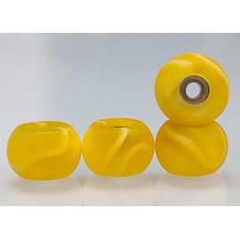 Leefai Pro Fingerboard Wheels - Pro Finger Skateboard Wheel Handmade 7.5mmx4.5mm –New Street Shape Design - Swirl Colorway (Yellow)