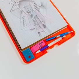 BAZIC Clipboard Storage Case, Plastic Briefcases Box, Fits A4 Letter Size, for Business Travel School Teacher Artist Student, Translucent Color, 1 Unit, Random Color