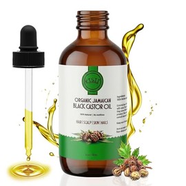 Aceite de ricino negro jamaicano orgánico, aceite de ricino orgánico puro para el crecimiento del cabello, piel suave y uñas fuertes. Aroma ahumado. B