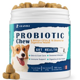 ORAVELi Probiotics for Dogs - Dog Probiotics with Prebiotics & Digestive Enzymes, Support Cut Health, Digestive Health & Immune System, Diarrhea & Allergy Itch Relief, 180 Soft Chews
