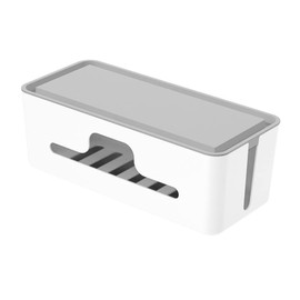 TEHAUX 1 PC Plastic Cable Organizer Multifunctional Storage Holder for Data Cables White Nonslip Design Heat Dissipation for Desk and Home Use