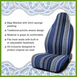 HOPESPANNER Universal Baja Seat Cover Universal Durable Bucket Seat Cover for Car SUV Automotive Dark Blue Replace Parts Vehicle Components