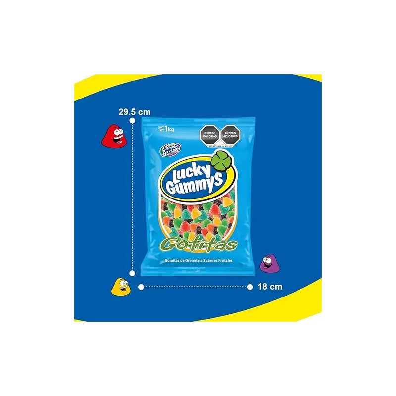 Gomitas Lucky Gummys Gotitas Frutales 1kg