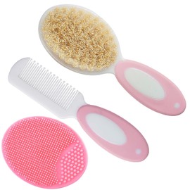Baby Hair Brush Comb Set,3 PCS Baby Toddler Bath Milky Cap Comb Cradle Cap Brush Baby Brush Soft Bristles Ideal for Cradle Cap Perfect Baby Registry Gift