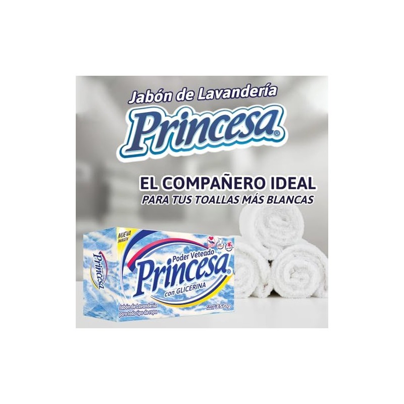 Princesa Jabón Azul Veteado con Glicerina 350g, Paquete de 2