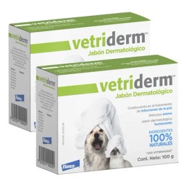 2 Piezas Vetriderm Jabón Dermatológico Perros Y Gatos Elanco                                                                                          