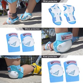 knee pads and elbow pads for kids Wrist Guards Protective Gear 3 in 1 Set, for 3-15 Years Child Roller Skates, Inline Skating, Cycling, BMX Bike, Skateboard, Scooter Riding and Outdoor Extreme Sports