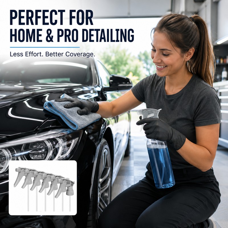Heavy-Duty Trigger Sprayer Heads for Auto Detailing – 6-Pack Adjustable