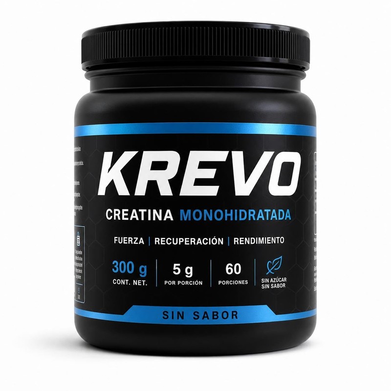 KREVO Creatina Monohidratada en Polvo 300 g - 60 Porciones