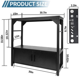 YEMOO Aquarium Stand 20-29 Gallon, 29 Gallon Fish Tank Stand with Aquarium Tools Organizer, 3 Tier Breeder Tank Stand with Storage Cabinet, Heavy Duty Metal Frame for 20 - 29 Gallon Long Aquarium (20-29 Gallon Fish Tank Stand)
