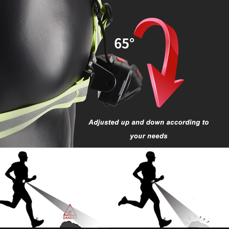 Outdoor Night Running Chest Lights Dual Light Sources IP55 Waterproof
