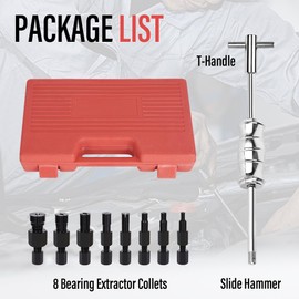 ACIMOD Motorcycle Blind Inner Bearing Puller Tool Kit, 8-32mm Collets Internal Bearing Removal Tool with Slide Hammer, 9 pcs Inner Bearing Extractor Kit