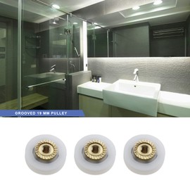 YINETTECH 8 x Single Shower Door Roller V Groove 19mm Rollers with M4 Screws