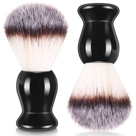 Newtay 2 Pack Men Shaving Brush Synthetic Shaving Tool Shave Brush with Hard Wood Handle Synthetic Travel Shave Brush Shaving Paint Brush for Men Hair Salon Tool Gifts Home (Black,Classic)