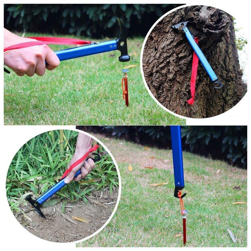 Sutekus Peg Hammer Tent Stake Remover - Lightweight Camping Hammer