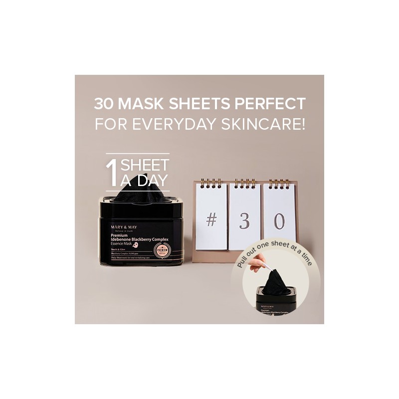 Mary&May [Mary&May]Premium Idebenon Blackberry Complex Ampoule Mask (20ea)