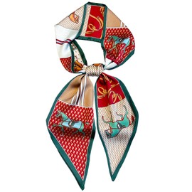 Hioyiwse Head Scarf Hair Neck Scarves For Women Purse Bag Scarfs For Handbags Silky Long Thin Satin Headscarf Fashion Lightweight 59 * 5.9inch B28