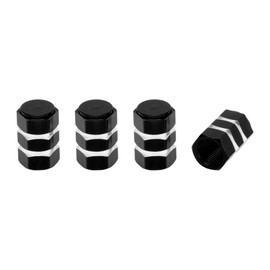 INFINAUTO Tire Valve Stem Caps 7x17mm for Car Truck Motorbike Bicycle Tyre Valve Dust Covers Aluminum Alloy Black Decorative