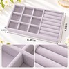 Velvet Jewelry Organizer Tray for Jewelry Storage – 6 Grid,