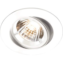 Knightsbridge IP20 230V/12V GU10/MR16 White Recessed Tilt Twist & Lock Downlight, Aluminium