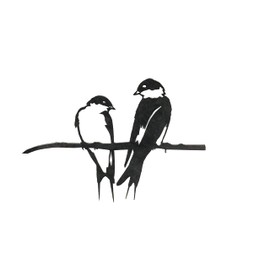 METALBIRD - Pair of Swallows - Outdoor Garden Ornaments in Corten Steel - Metal Art Proudly Made in Britain