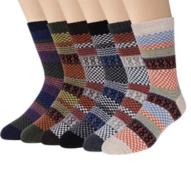 6 Pairs Mens Wool Socks Thick Warm Winter Thermal Socks for Men
