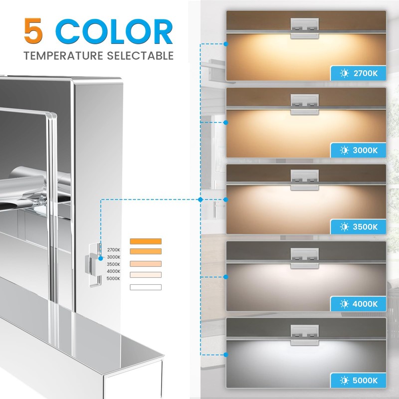 VOLISUN Modern Bathroom Vanity Light 39.4 inch, Rotatable, 24W Dimmable
