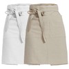 Cityelf Cotton Linen Bistro Half Apron with 2 Large Pockets