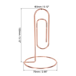 PATIKIL Place Card Holder, 2 Pack Memo Clip Holder Stand Table Number Holders Paper Clip Shape for Pictures Note Card Paper, Rose Gold