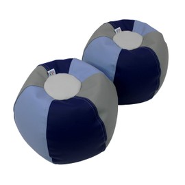 Factory Direct Partners 12267-NVPB SoftScape 10" Puffs Bean Bag Seating Set for Toddlers and Kids, Colorful, Flexible and Lightweight for Daycare, Preschool, Home (2-Pack) - Navy/Powder Blue