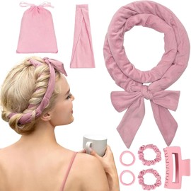 Rizos Sin Calor, Kit de Ondas Sin Calor Con Pinzas y Coletero, Rizador Natural de Onda Suave Sin Daños en el Que Puedes Dormir