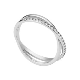 Fossil 32021031 Women's Ring Stainless Steel Glass Stone, Stainless Steel, No Gemstone