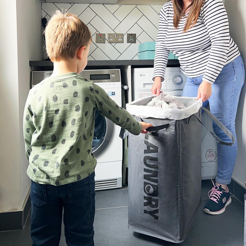 Goodpick Laundry Basket with Wheels, Laundry Hamper with Removable Wash
