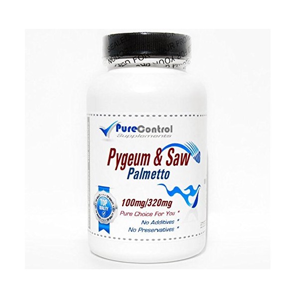 Pygeum 100mg & Saw Palmetto 320mg Standardized Extract // 200 Capsules // Pure // by PureControl Supplements