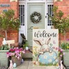 CROWNED BEAUTY Easter Bunny Garden Flag 12x18 Inch Double Sided