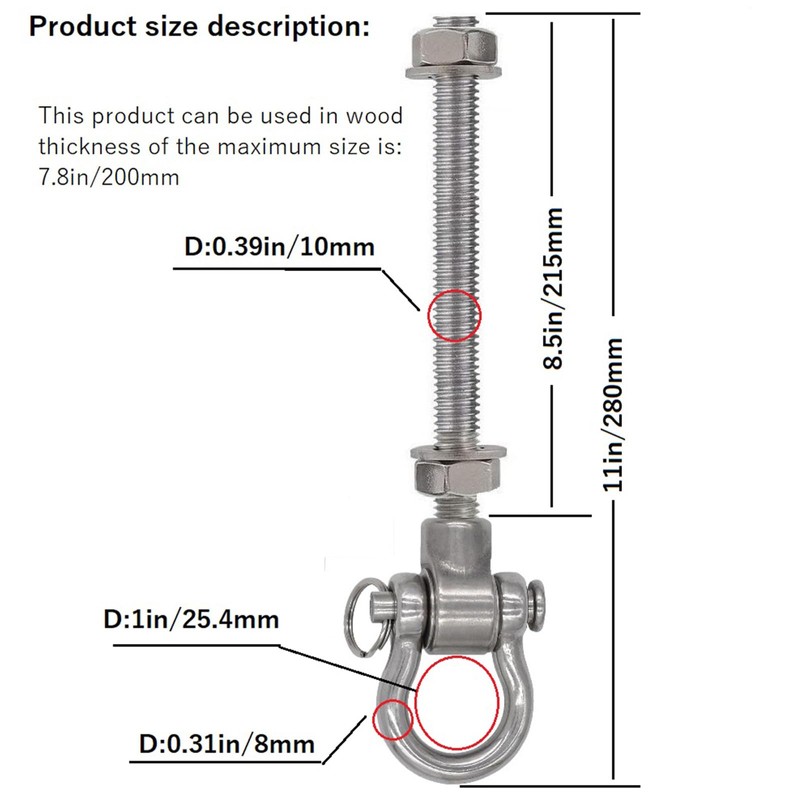 WWFFEN 6 Bearing Silent Heavy Duty Swing Hanger Permanent Anti-Rust