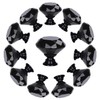 YourGift 12 Pack Drawer Knobs Diamond Shaped Crystal Glass 30mm
