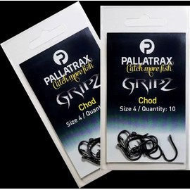 Pallatrax Gripz Fishing Hooks Chod 1X 2X Fishing Hooks Barbered Barbless Carp (X1, 8)