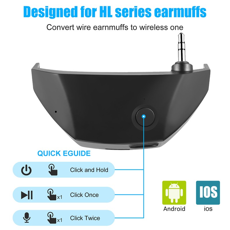 W1 BT Adapter Design for Walker's Series Earmuffs Convert Wire
