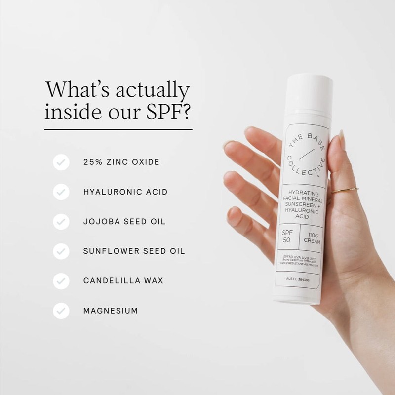 The Base Collective Hydrating Facial Mineral Sunscreen (Tinted, SPF 50)