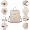 Realer Genuine Leather Backpack / Shoulder Bag For Women, beige
