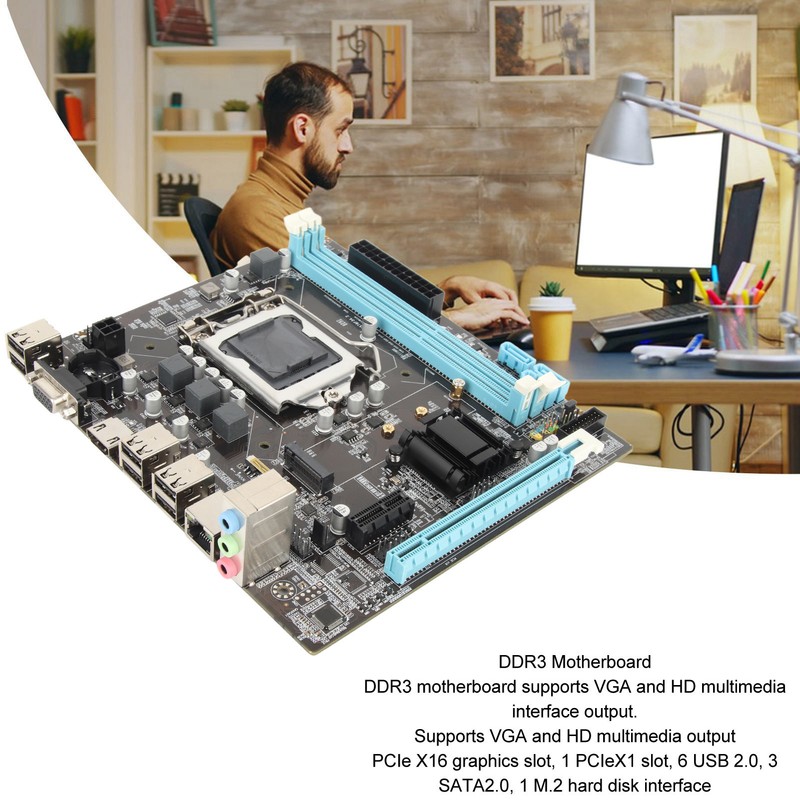 H61 Mining Mainboard LGA 1155 Support NVME M.2 WiFi VGA