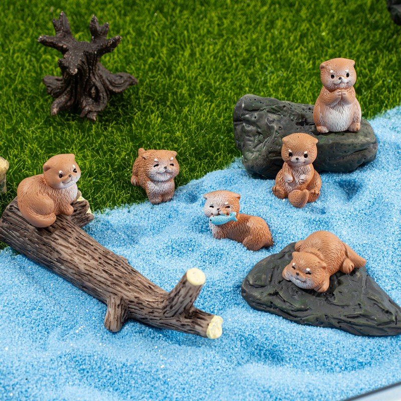 Rislobx 6PCS Otter Car Dashboard Decor, Sea Otter Car Dashboard