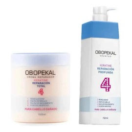Crema + Shampoo Keratine Reparación Profunda Obopekal