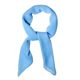 WESTEND CHOICE Square Chiffon Scarves Lightweight Plain Neck Scarf 50s Retro Women Bandana Wrap women's scarves 80 x 80 cm (Light blue)