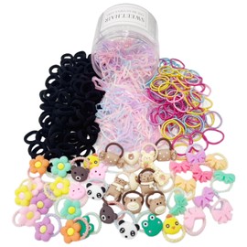 740pcs Elastic Hair Ties Hair Accessories For Girls Mini Colorful Rubber Band For Kid Mix Style Cartoon Head Accessories (740PCS-Style4)